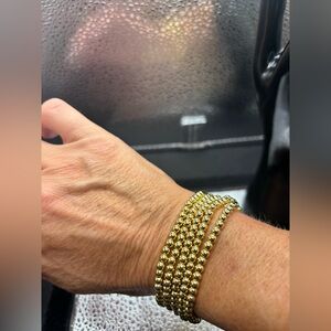 Gold Beaded Bracelet 5 Stretchy Bracelet